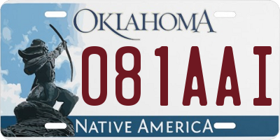 OK license plate 081AAI