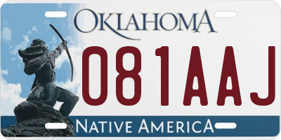 OK license plate 081AAJ