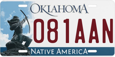 OK license plate 081AAN