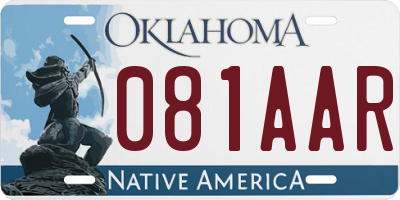 OK license plate 081AAR