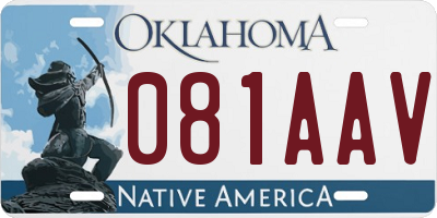 OK license plate 081AAV
