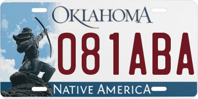 OK license plate 081ABA