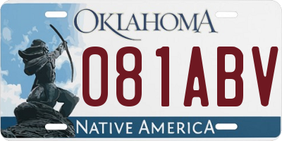 OK license plate 081ABV