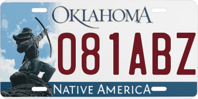 OK license plate 081ABZ