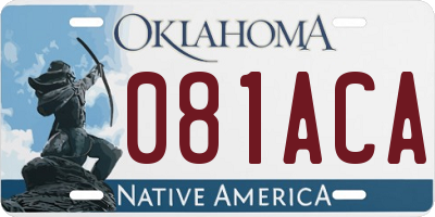 OK license plate 081ACA