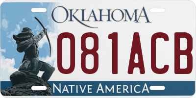 OK license plate 081ACB