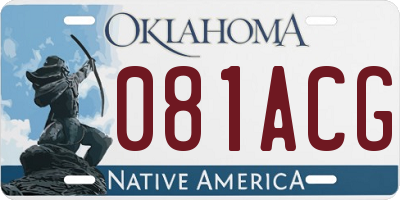 OK license plate 081ACG