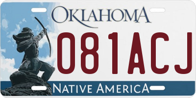 OK license plate 081ACJ