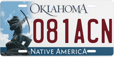 OK license plate 081ACN