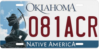 OK license plate 081ACR