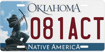 OK license plate 081ACT