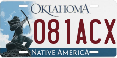 OK license plate 081ACX