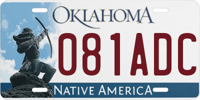 OK license plate 081ADC