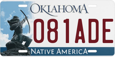 OK license plate 081ADE
