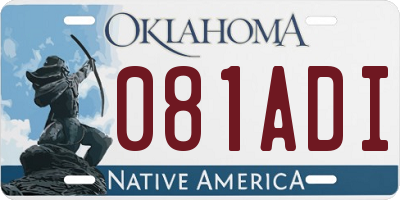 OK license plate 081ADI