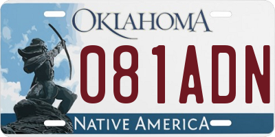 OK license plate 081ADN