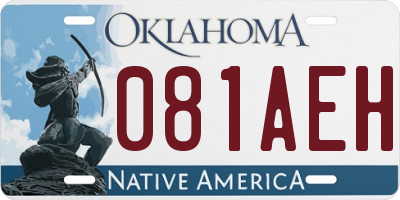 OK license plate 081AEH