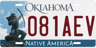 OK license plate 081AEV