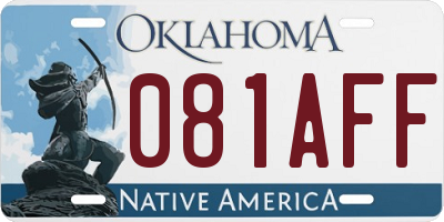 OK license plate 081AFF