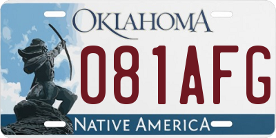OK license plate 081AFG