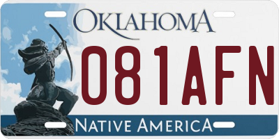 OK license plate 081AFN