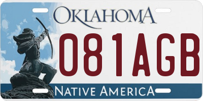 OK license plate 081AGB