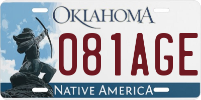 OK license plate 081AGE