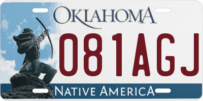 OK license plate 081AGJ