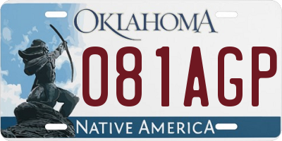 OK license plate 081AGP