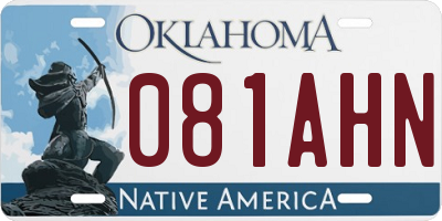 OK license plate 081AHN