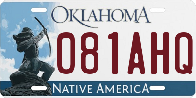 OK license plate 081AHQ
