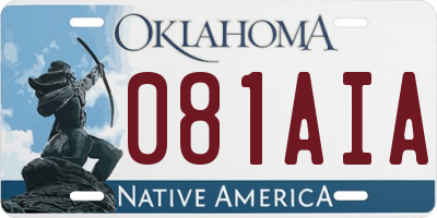 OK license plate 081AIA