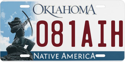 OK license plate 081AIH