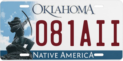 OK license plate 081AII