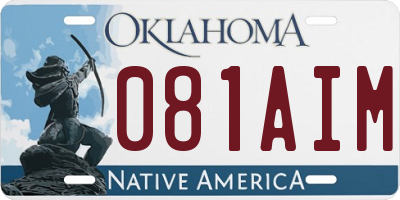 OK license plate 081AIM
