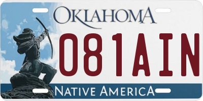 OK license plate 081AIN