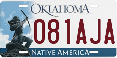 OK license plate 081AJA