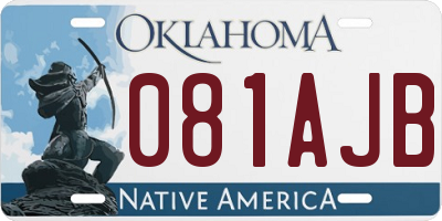 OK license plate 081AJB