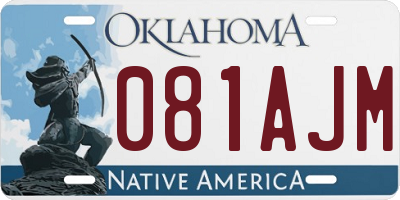 OK license plate 081AJM