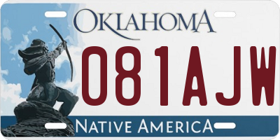 OK license plate 081AJW