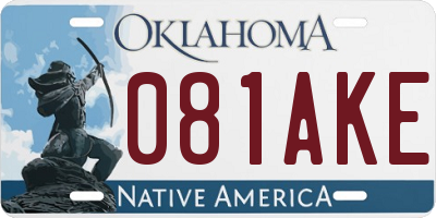 OK license plate 081AKE