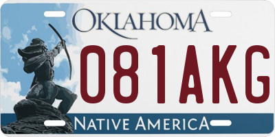 OK license plate 081AKG