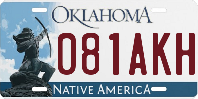 OK license plate 081AKH