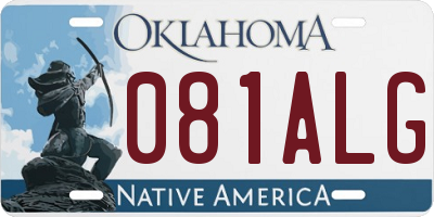 OK license plate 081ALG