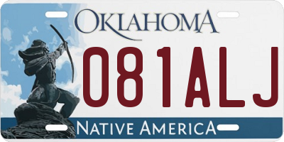 OK license plate 081ALJ
