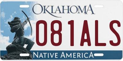 OK license plate 081ALS