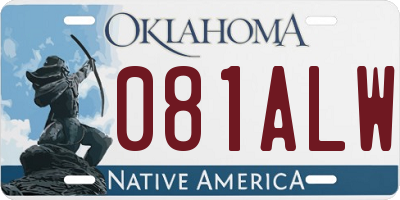 OK license plate 081ALW