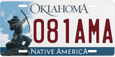 OK license plate 081AMA