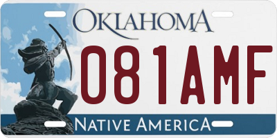 OK license plate 081AMF