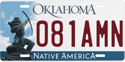 OK license plate 081AMN
